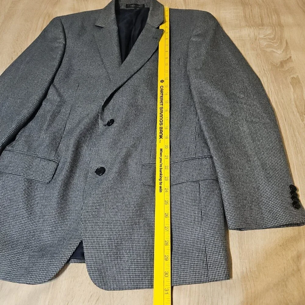 Michael Michael Kors Men's Classic Fit Houndstooth Sport Coat Blazer 38R Blue